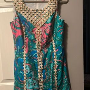 Multi color teal green Lilly Pulitzer women’s dress